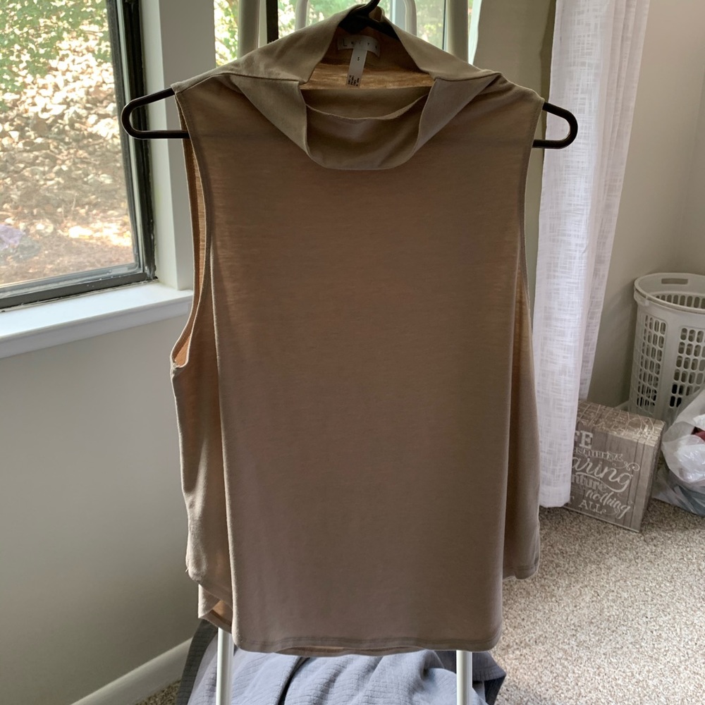 Leith Tan High Neck Tank Top